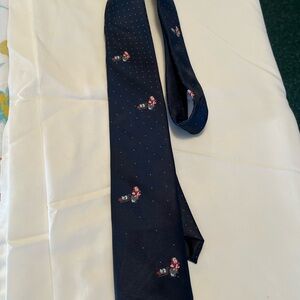 Wembley Navy Tie with Santa Pattern